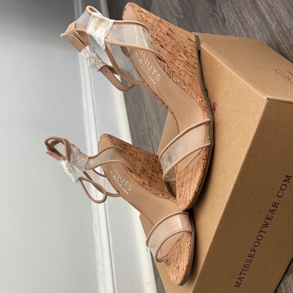 Matisse Cork and Nude Wedge Sandals